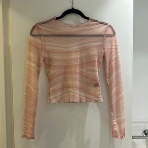 Sheer marble/planet pattern Shein Top, small